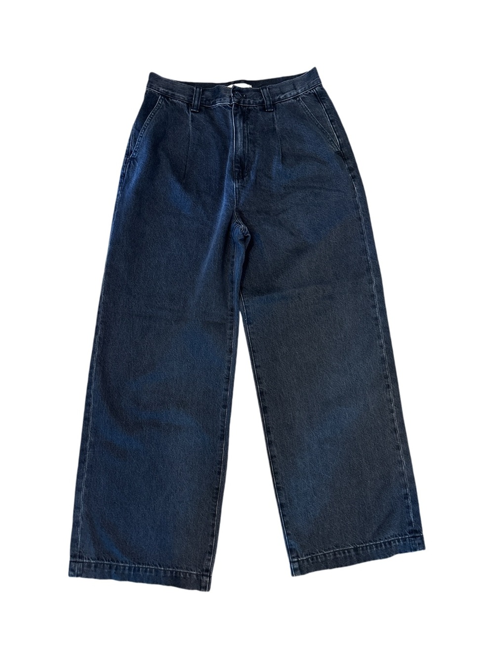 Madewell Harlow Wide Leg Trouser Jeans Black Wash Y2K 70s 90s Size 28 (waist)